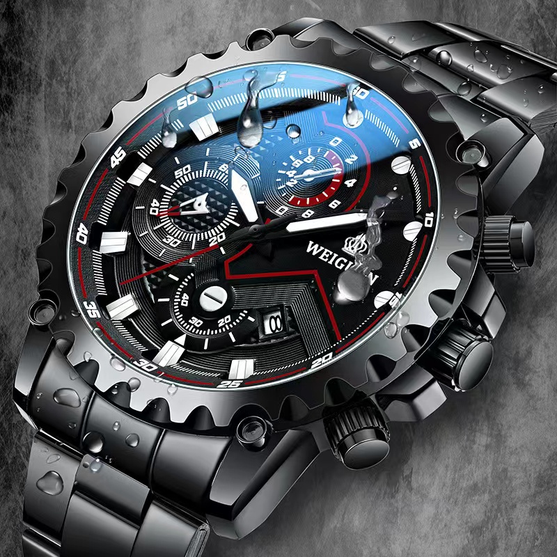 High Quality Black Customised Logo Men's Luxury Watches（buy 2 get 1 free））